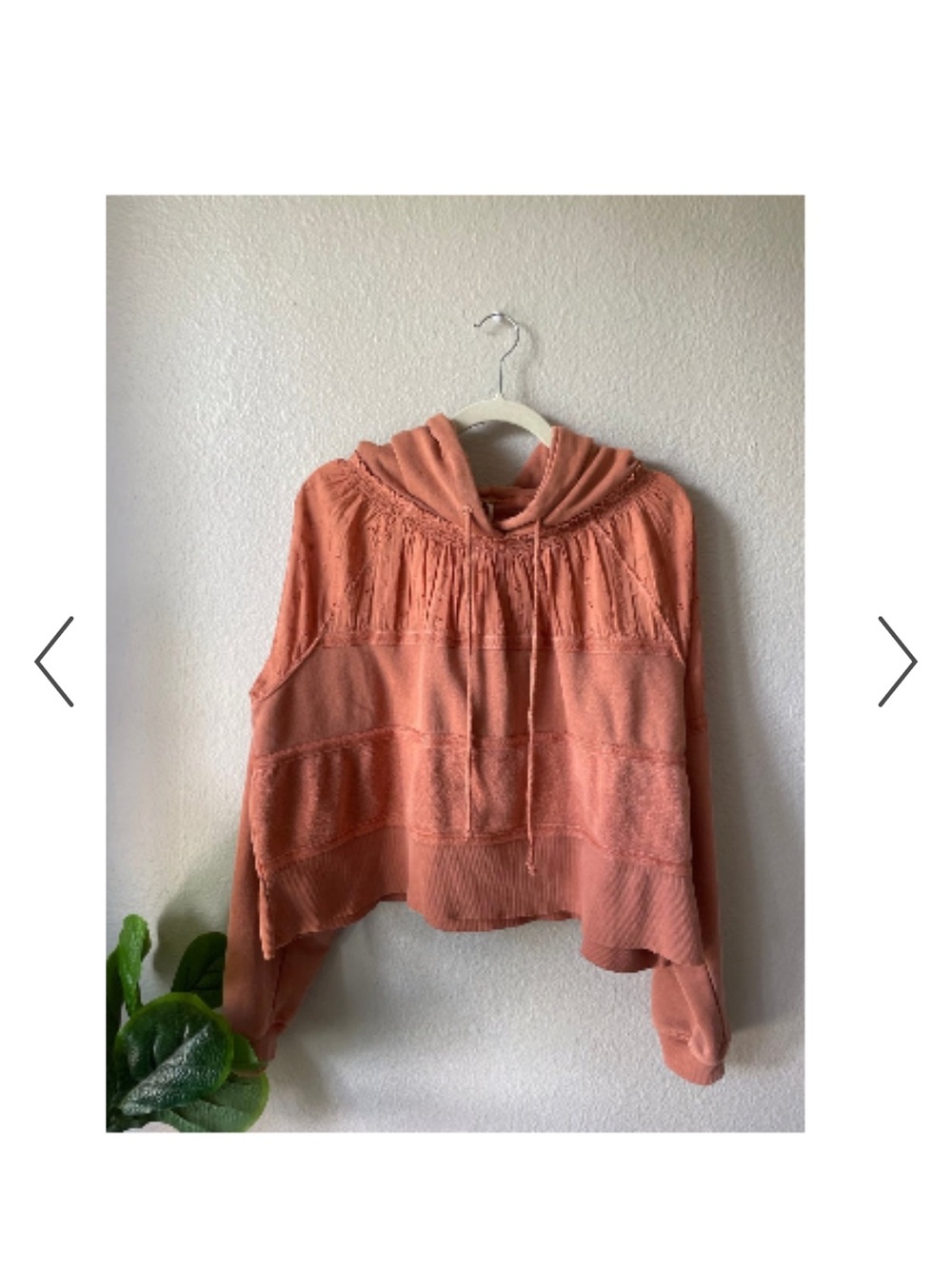 Free people piper pullover eyelet lace hoodie sweatshirt mango orange